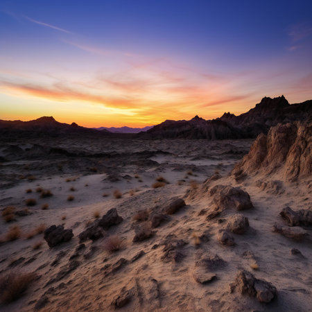 Dramatic sunset in the desert of the Sinai Peninsula. Egyptの素材