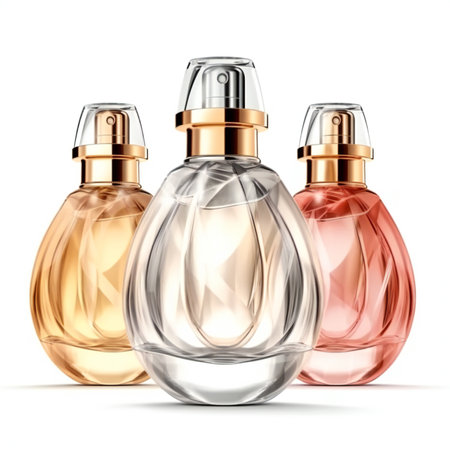 Perfume bottles isolated on white background.の素材