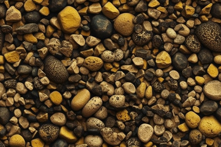 Pile of pebbles. Abstract background and texture for design.の素材