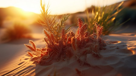 Beautiful sand dunes at sunset, closeup. Nature backgroundの素材