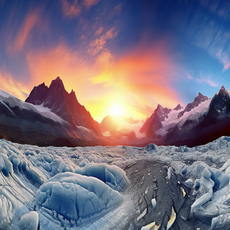 Fantasy alien planet. Mountain and sky.の素材