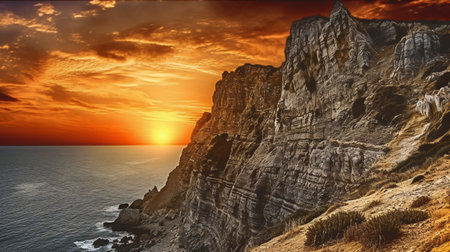 Sunset in the cliffs of Cabo de Gata. Spainの素材