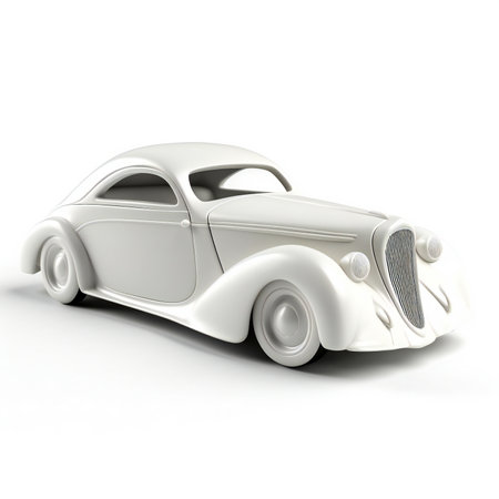 Retro car isolated on white background.の素材