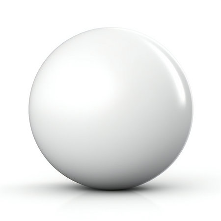 White sphere isolated on white background.の素材