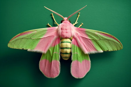 Butterfly on a green background. Close-up image.の素材