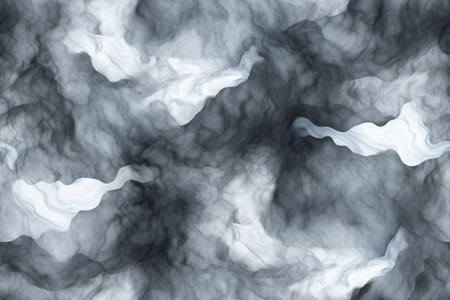 Abstract black smoke on a white background. Texture of smoke. Design element.の素材