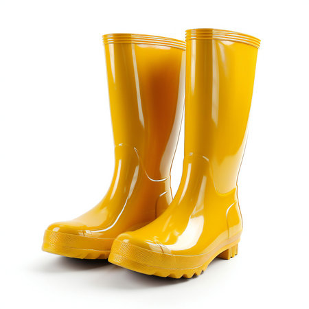 Rubber boots isolated on white background.の素材