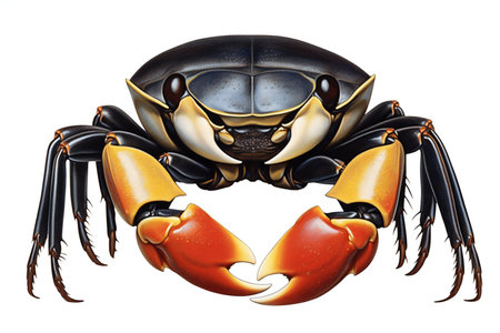 a sea crab isolated on white background.の素材