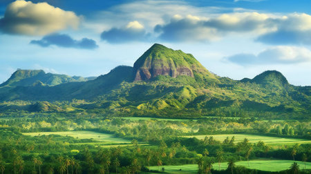 Landscape of mountain range in the morning,の素材