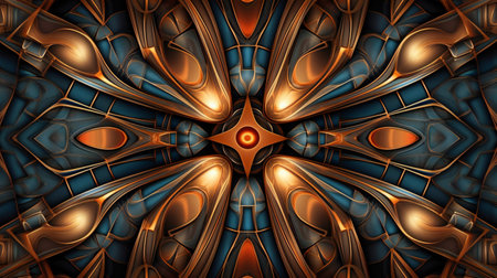 plastic background tile with embossed abstract colorful fractal ornament on leatherの素材