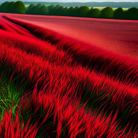 abstract background of red grass in the field.の素材