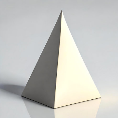 illustration of a pyramid on a white background with a shadowの素材