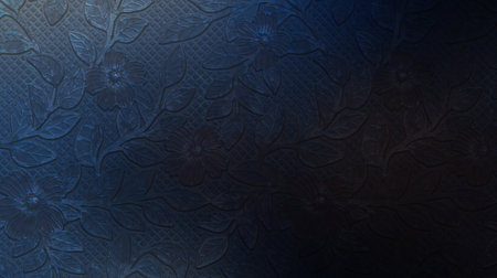 Texture of blue fabric with floral pattern. Abstract background for design.の素材