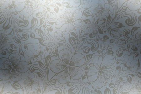 Seamless floral pattern with flowers and leaves in pastel colorsの素材