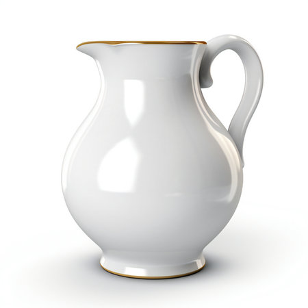White jug on a white background.の素材