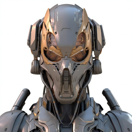 robot build on white backgroundの素材