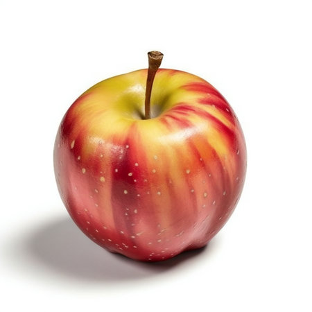 Red apple isolated on white background with shadow.の素材