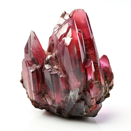 amethyst on the white background. Isolated macro image of gemstone.の素材