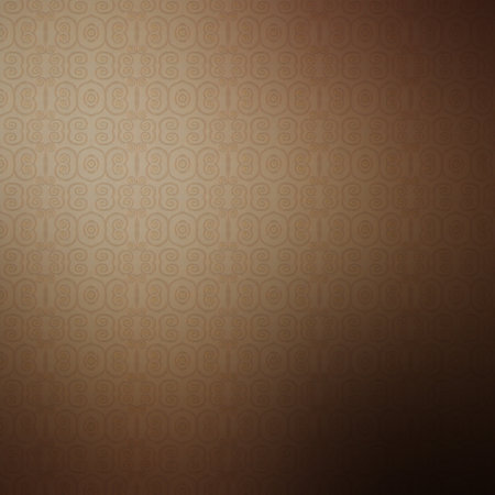 Brown vintage wallpaper or background with a pattern of geometric shapes and circlesの素材