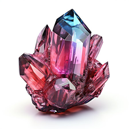 amethyst crystal isolated on white background.の素材