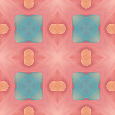 Seamless background pattern. Abstract kaleidoscope fabric design.の素材