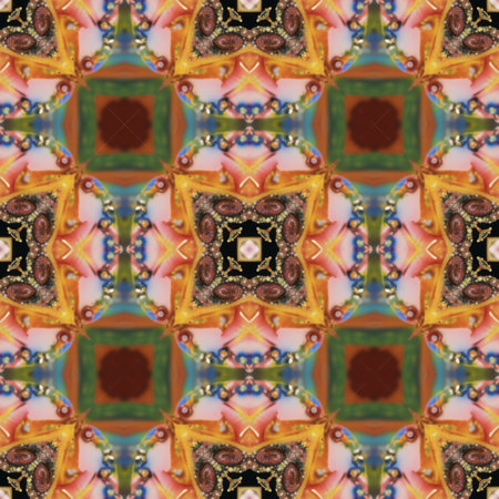 Kaleidoscopic ornamental seamless texture or background. For eg fabric, wallpaper, wall decorations.の写真素材