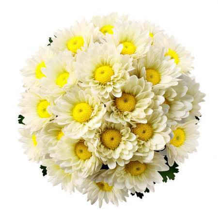Bouquet of white chrysanthemums isolated on white backgroundの素材