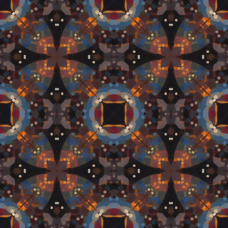 Seamless background pattern. Abstract kaleidoscope fabric design textureの写真素材