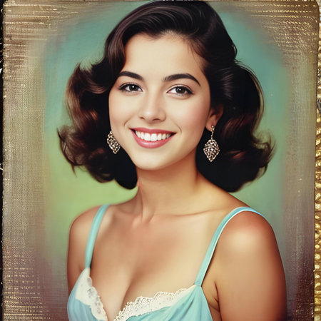 Portrait of beautiful young woman in blue lingerie. Studio shot.の素材