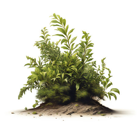 Green bush isolated on white background.の素材