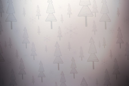 christmas tree pattern on gray background, christmas and new year conceptの写真素材