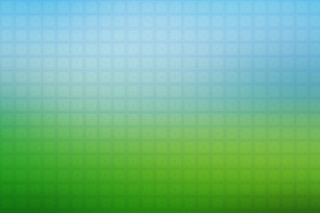 Green and blue background with a pattern of squares in the center.の写真素材