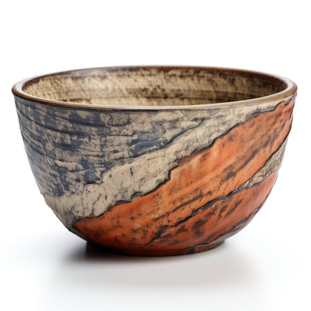 Empty ceramic bowl isolated on white background.の素材