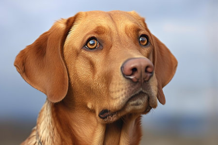 Portrait of a Rhodesian Ridgeback dog looking at the cameraの素材