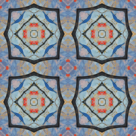 Seamless kaleidoscopic pattern. For eg fabric, wallpaper, wall decorations.