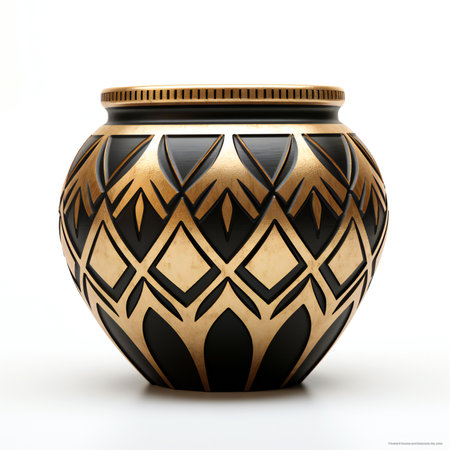 illustration of a vase isolated on a white background.の素材