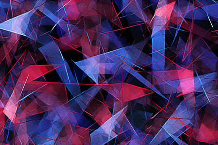 abstract background with blue, red and black geometric shapes and linesの素材