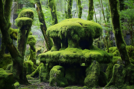 Mossy stone in the forest of Eikando, Kyoto, Japanの素材
