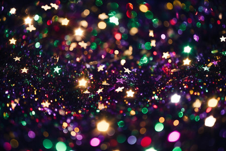 bokeh background from the colorful lights of a christmas treeの素材