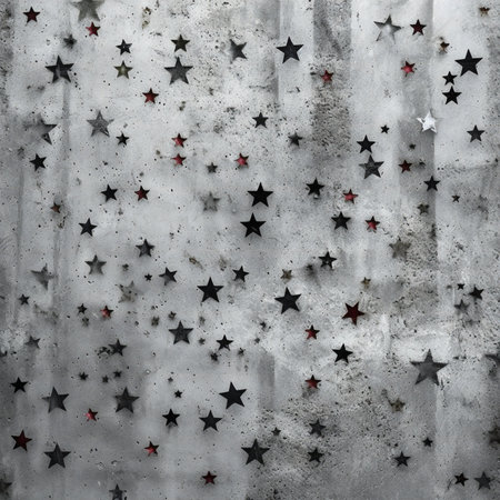 Grunge metal background with stars. Grunge texture.の素材