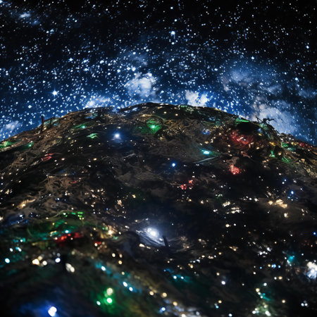 Planet Earth at night with lights. Elements of this image furnishedの素材