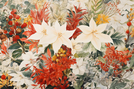 Flower pattern background - vintage effect style picture, flowers and leaves.の素材