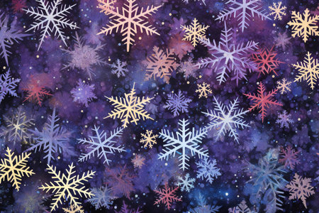 Christmas snowflakes background. Festive Christmas and New Year background.の素材