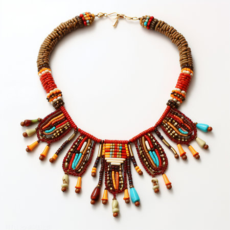 necklace on a white background in the style of boho.の素材