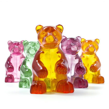 Colorful bears isolated on white background,の素材