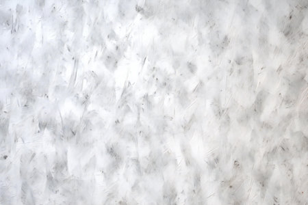 White feathers on a gray background. Close-up. Texture.の素材