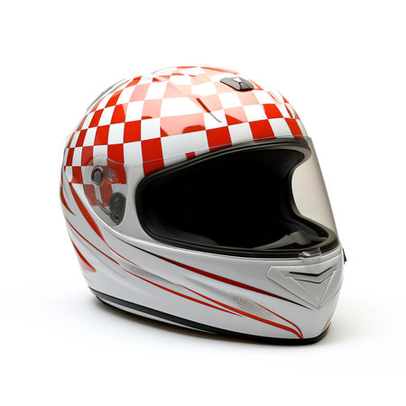 Racing helmet isolated on white background.の素材