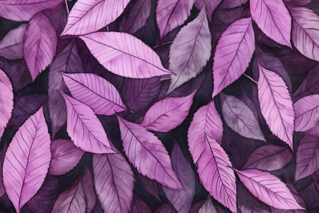 purple leaves background, top view, copy space for your textの素材