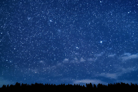 Night sky with stars and milky way. Starry sky backgroundの素材