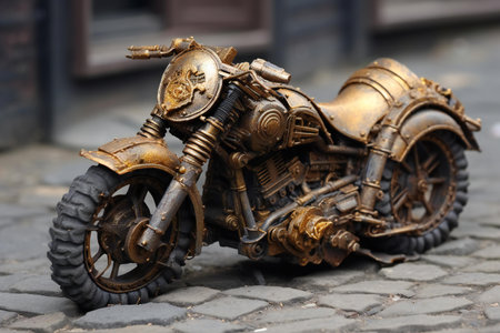 Detail of a motorcycle in Rigaの素材